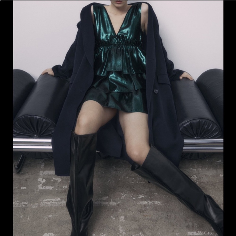 NWT Zara shimmer tiered dress